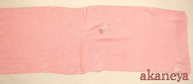 夏　帯揚げ　正絹　絽　ピンク