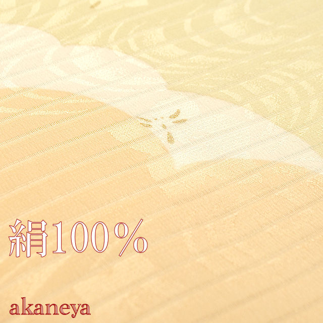 夏　帯揚げ　正絹　絽　白うすオレンジ