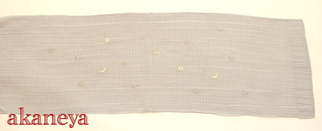 夏　帯揚げ　正絹　絽　うすグレー