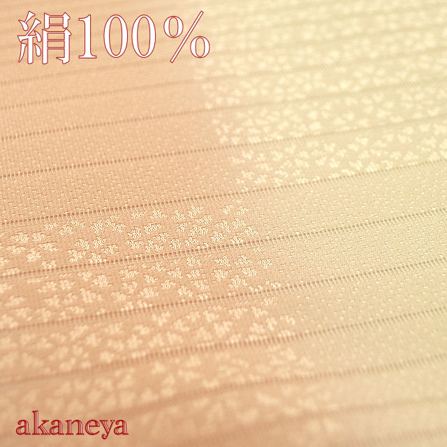夏　帯揚げ　正絹　絽　クリームとピンク