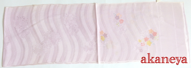 夏の帯揚げ　薄い赤紫　薄いピンク