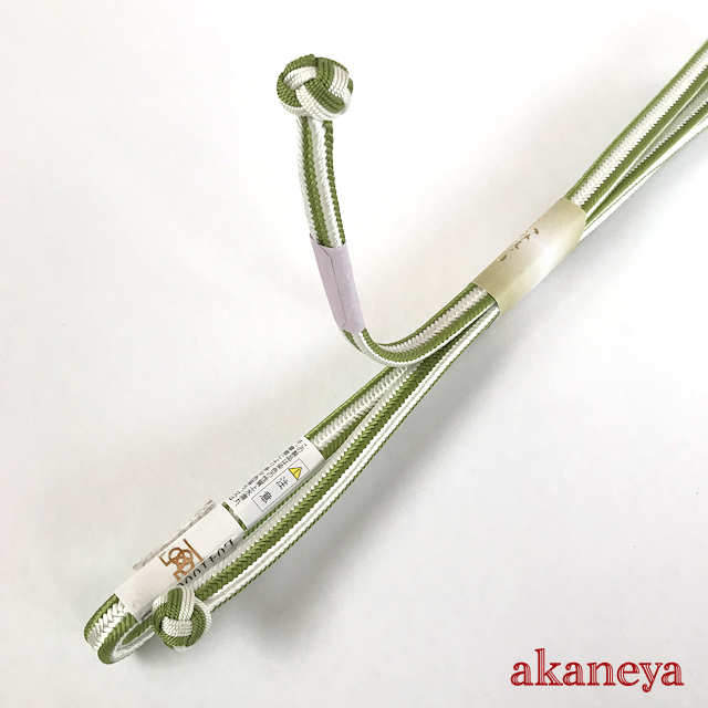 帯締め　〆　白　黄緑　小田巻　優華壇