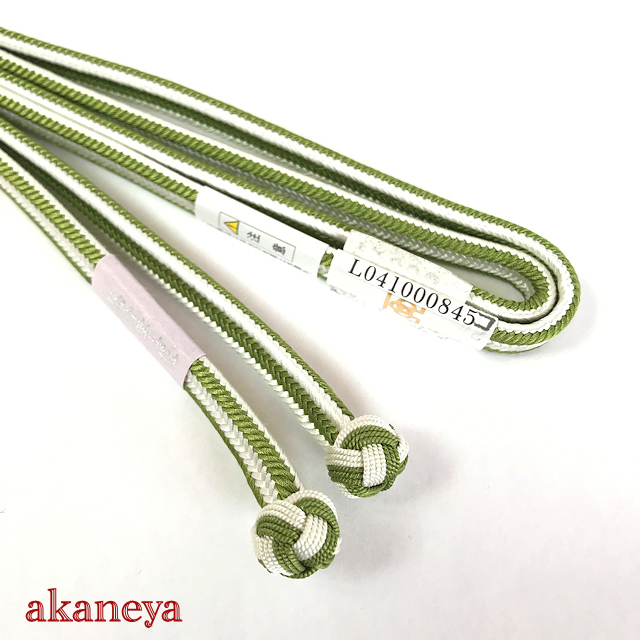 帯締め 和小物さくら・帯締め】千歳緑色×桑の実色 綾高麗リバーシブル夏