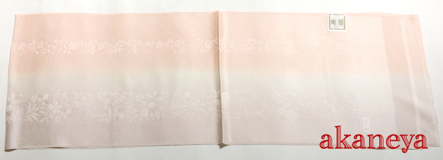 帯揚げ　正絹　唐織　薄色　ピンク系
