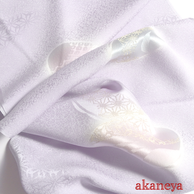 帯揚げ　正絹　礼装用　薄い青紫色　貝