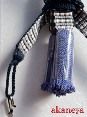 羽織紐　男性用　濃紺色　シルバー　ごく薄ピンク　紫　直付けタイプ　3302-090