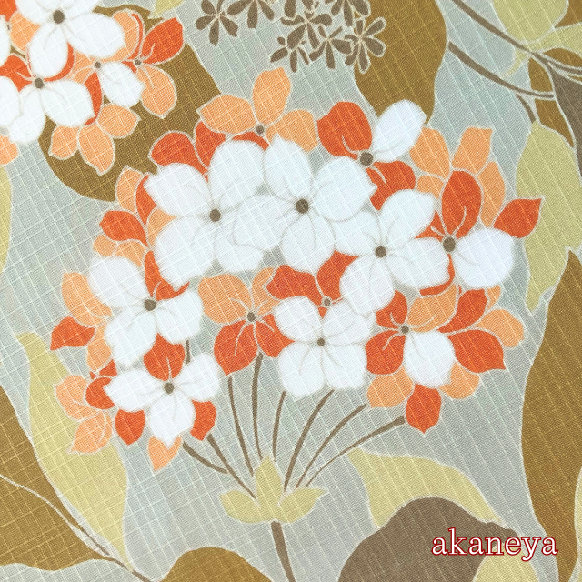 浴衣 反物 綿100% 綿紅梅 優華壇 紫陽花