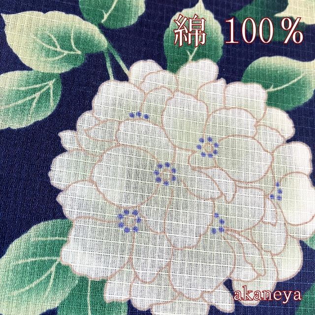 浴衣 反物 綿紅梅 綿100% 花