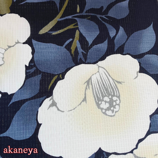 浴衣　反物　綿100％　芸艸堂　UNSODO　綿紅梅　椿　つばき
