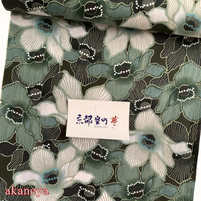浴衣　ゆかた　反物　綿麻　知多木綿