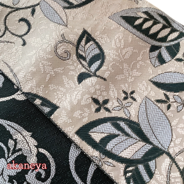 半幅帯　半巾帯　両面　リバーシブル　博多織　正絹