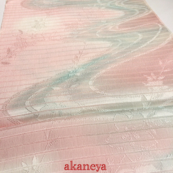 夏の帯揚げ　薄いピンク　水色