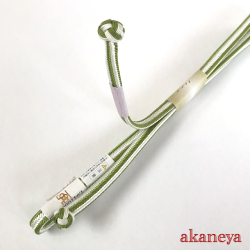 帯締め　〆　白　黄緑　小田巻　優華壇
