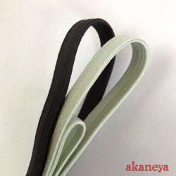 帯締め 〆 小紋 紬などに 薄い黄緑と焦げ茶 水撚り房 2863