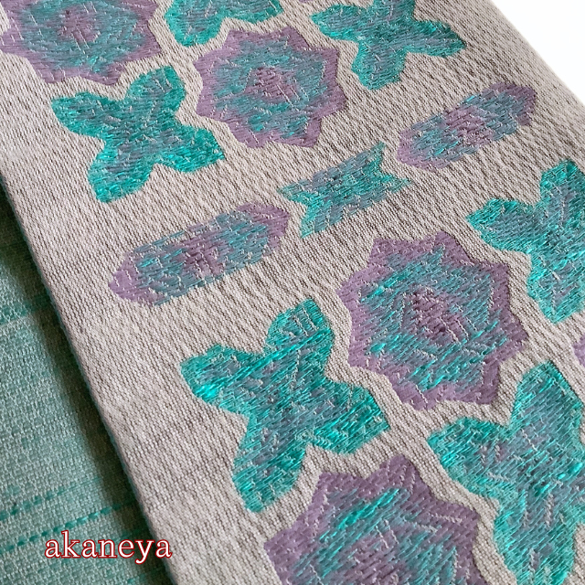 半幅帯　半巾帯　OLN　両面　リバーシブル